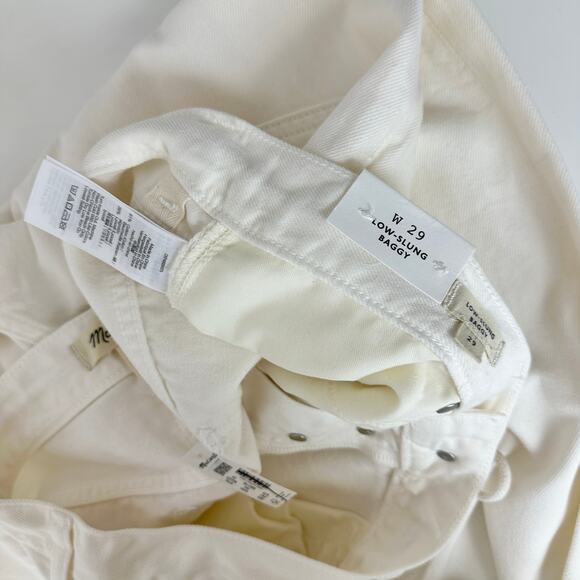 Madewell Low Slung Baggy Jean Airy Denim Vintage Canvas White Relaxed US 29 NWT - Picture 13 of 16